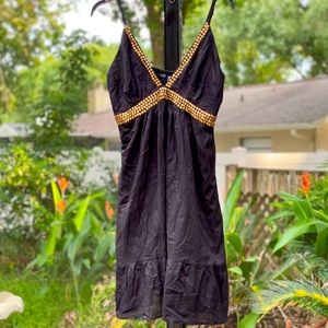 Beach cover up w gold embellishments!